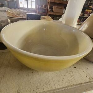 Yellow and White Ceramic Bowl